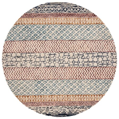 Safavieh 7 x 7 ft. Capri Round Area Rug; Ivory & Charcoal CPR502A-7R